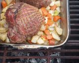 A picture of step 4 of Smokey Lamb on a Grill with Veggies.