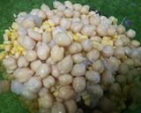 A picture of step 2 of Mexican Beans selad.