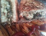 Foto del paso 17 de la receta: Sándwich de queso con espinacas salteadas y "papas"🥪🧀🌿🥪🍟