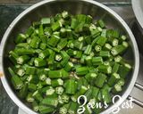 A picture of step 2 of Methi Bhindi Masala.