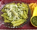 A picture of step 12 of Basil Pesto Pasta.