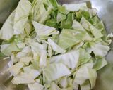 A picture of step 1 of SARSON SAAG CABBAGE SABZI...