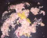 A picture of step 4 of White fried rice.