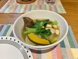 ซุปมิโซะผักรวม กับสันในไก่