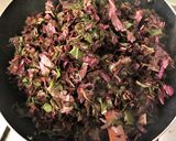 A picture of step 2 of Chingri Narkel diye Laal Shaag / Shaak.