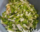 A picture of step 1 of Cauliflower Greens and Stem Fritters.