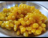 A picture of step 11 of Sindhi special Kadhi Chawal,Sweet Boondi and Kairipanna.