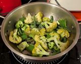 A picture of step 5 of Stir fried greens with herbs.