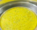 A picture of step 5 of Moong dal Dhokla.