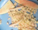 A picture of step 1 of Tuti fruti from water melon rind.