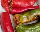 Foto del paso 15 de la receta Pimientos rellenos de carne y gratinados con salsa de puerro