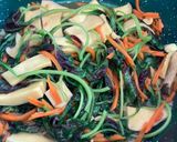 Gambar langkah 4 resipi Sayur Bayam Tumis Cendawan.