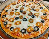 A picture of step 8 of Chicken Kabab Chunks Pizza 🍕🍕🍕.