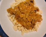 Gombapörkölt (nokedlivel) recept fázis 9 fotója