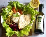 Foto langkah ke 3 dari resep Super Juicy Grilled Chicken Salad with Evoo Olivoila dressing.