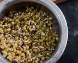 A picture of step 2 of Whole Green Moong sprouts vegetables salad.