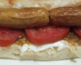 A picture of step 3 of Sausage burger.