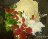 A picture of step 2 of Oats chilla.