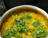 A picture of step 7 of Dal Palak and Green Papaya Curry.