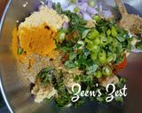 A picture of step 2 of Bengal Gram/Chana Daal Vadas with Fenugreek Greens.