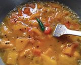 A picture of step 3 of Mango Papaya Chutney.
