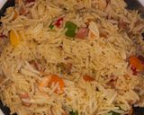 A picture of step 1 of Stir fried basmati rice and sweet and sour fish fillet.