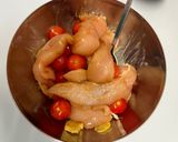 Foto del paso 1 de la receta: Pollo con cherry, soja y jengibre en freidora de aire