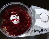 A picture of step 3 of Beetroot Hummus.