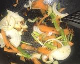 A picture of step 6 of Turkey Chilli strips and roasted potatoes.