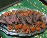 Une image de l'étape 17 de Rôti de cerf mariné, lard et carottes.