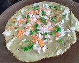 A picture of step 3 of Crispy Whole Green Gram dal and vegetable chila.