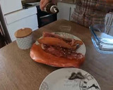 Foto del paso 1 de la receta: Truchas rellenas de jamón y patatas al microondas