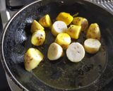 A picture of step 2 of Banana sabzi.