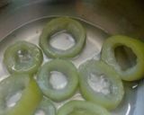 A picture of step 4 of Lauki rings with burfi.