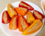 A picture of step 2 of Sweet chilli🌶stuffed with minced meat / Air Fryer.