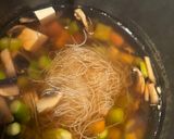 A picture of step 2 of Vegetarian Asparagus, Tofu, and Glass Noodle Soup.