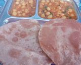 A picture of step 11 of Chole -puri.