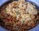 A picture of step 13 of Kashmiri Pulao.