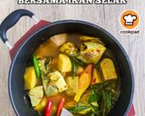 Gambar langkah 8 resipi Asam Pedas Ubi Keladi Bersama Ikan Selar.
