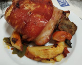 Foto del paso 6 de la receta: Codillo al vino y patatas con sobrasada mallorquina