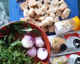 A picture of step 1 of Bread and Egg Scramble(bread-egg burji).