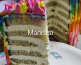 A picture of step 2 of Holi special Thandai flavour colorful cake.