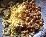 A picture of step 3 of Split moong dal karela.