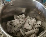 A picture of step 1 of Dragon Fruit Sago Rose Dryfruits Dessert - Fusion Fasting Healthy Dessert.