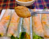 Hình bước làm 3 của món Cuốn chay chấm bơ hạt điều