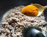 A picture of step 2 of Aloo chaap.