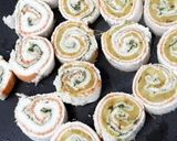 A picture of step 6 of Pin wheel bread sandwich.