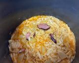 Une image de l'étape 4 de Pâtes avec pommes de terre accompagnées d’une côtelette au barbecue et sa salade.