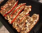 Une image de l'étape 11 de Poivrons corne rouges farcis brousse corse et chorizo noir.