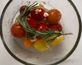 A picture of step 2 of Baked Polenta with Roasted Cherry Tomato Sauce and Italian Sausage.